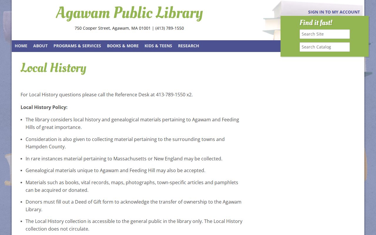 Agawam city directory local-history collection and house-history research guidance